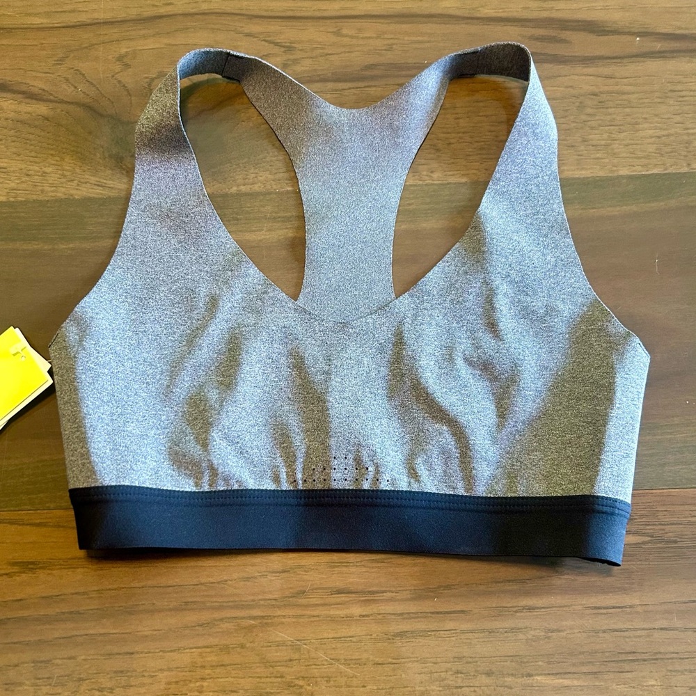 Gray and Black Women's Sports Bra